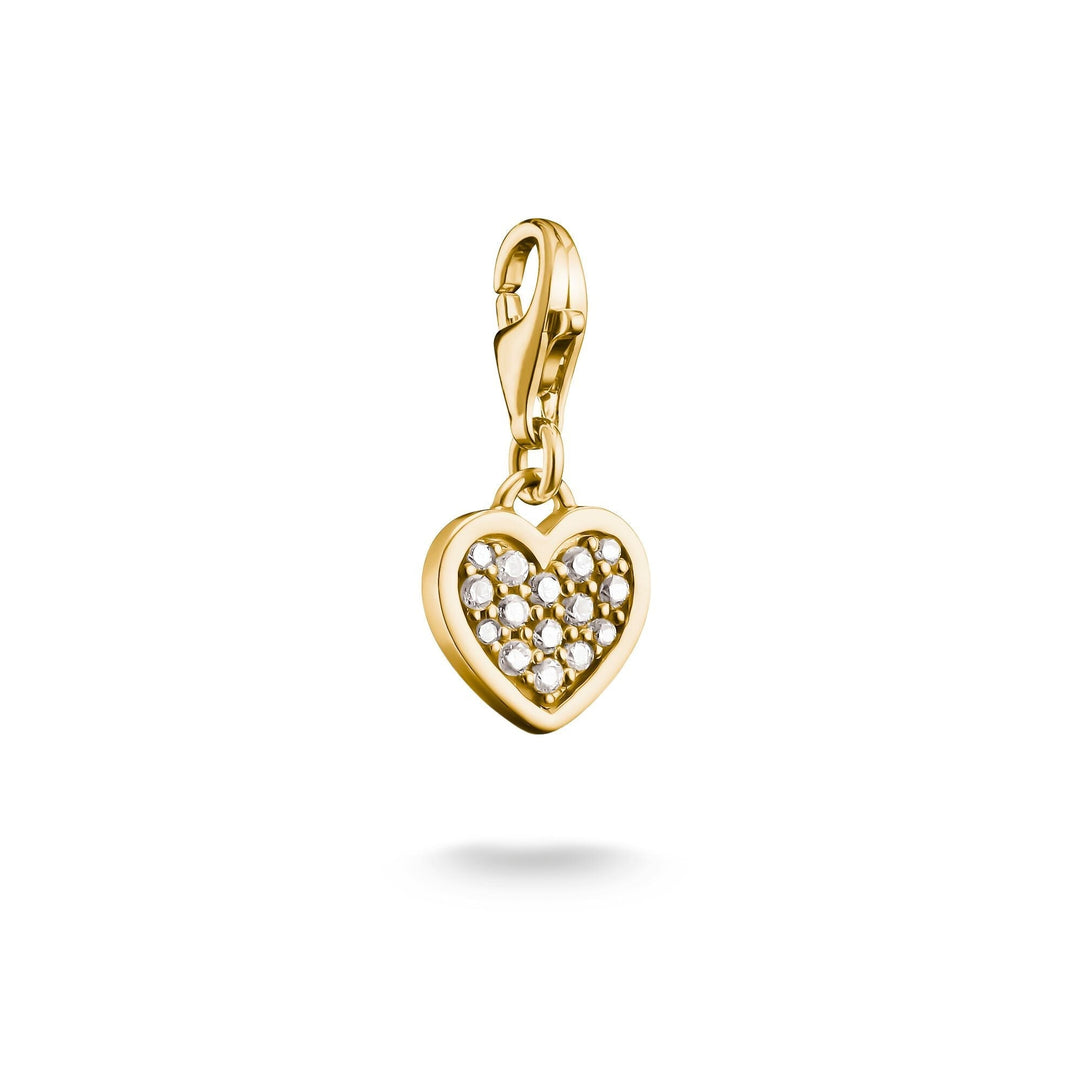 Thomas Sabo Gold-Plated Heart Charm with White Zirconia  CC967MY