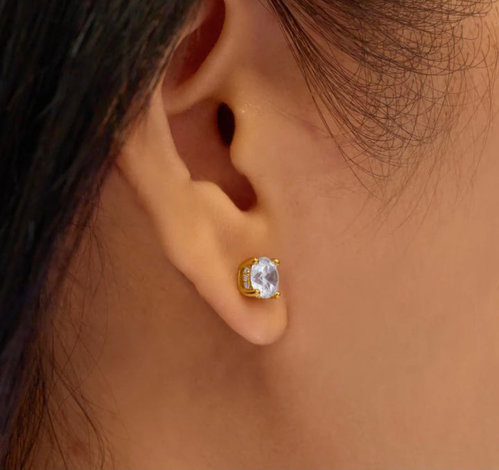 Ania Haie Gold Solitaire Stud Earrings E071-01G