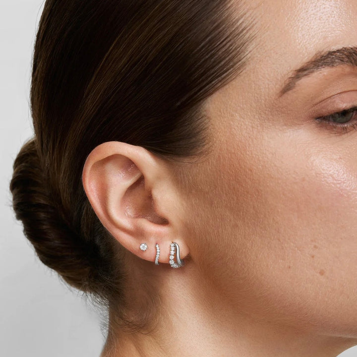 Ania Haie Silver Five-Prong Sparkle Barbell Earring E079-03H