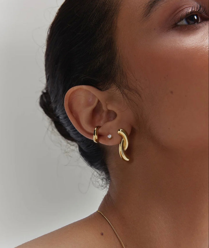 Ania Haie Gold Twist Stud Earrings E077-05G