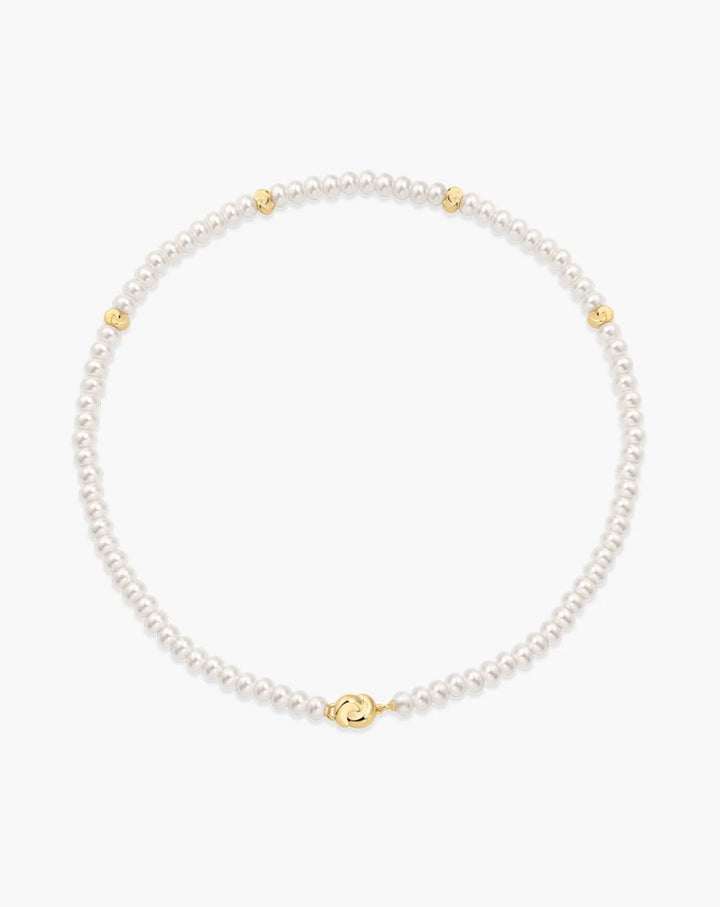 Ania Haie Gold Glass Pearl Beaded Twist Station 43cm Necklace N077-02G