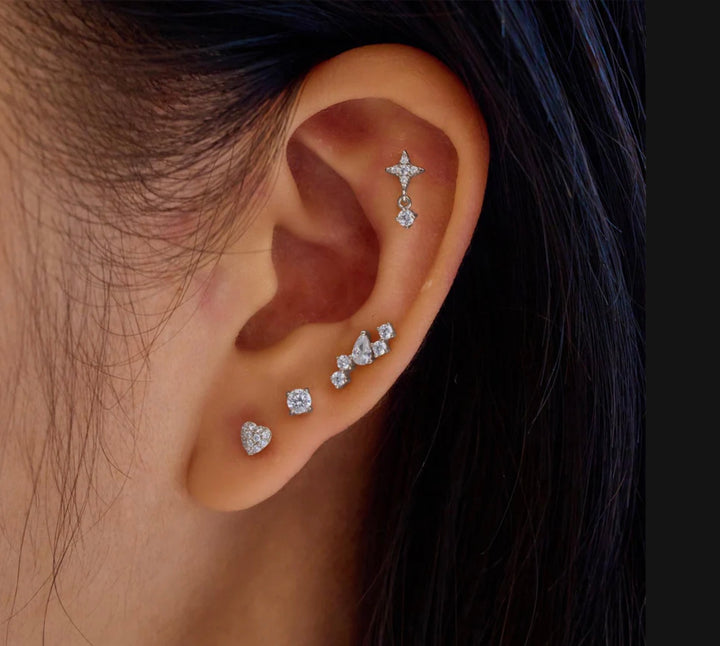 Ania Haie Silver Star Dangle Barbell Single Earring E070-12H