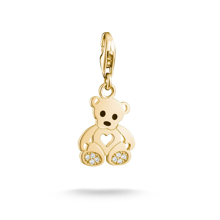 Thomas Sabo Gold-Plated Teddy Bear Charm with White Zirconia