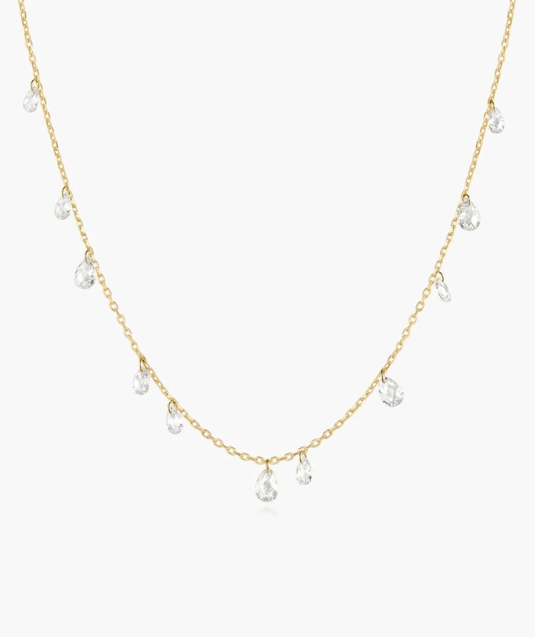 ANIA HAIE Gold Ethereal Teardrop Dangle Station 40.5-45.5cm Necklace  N078-01G