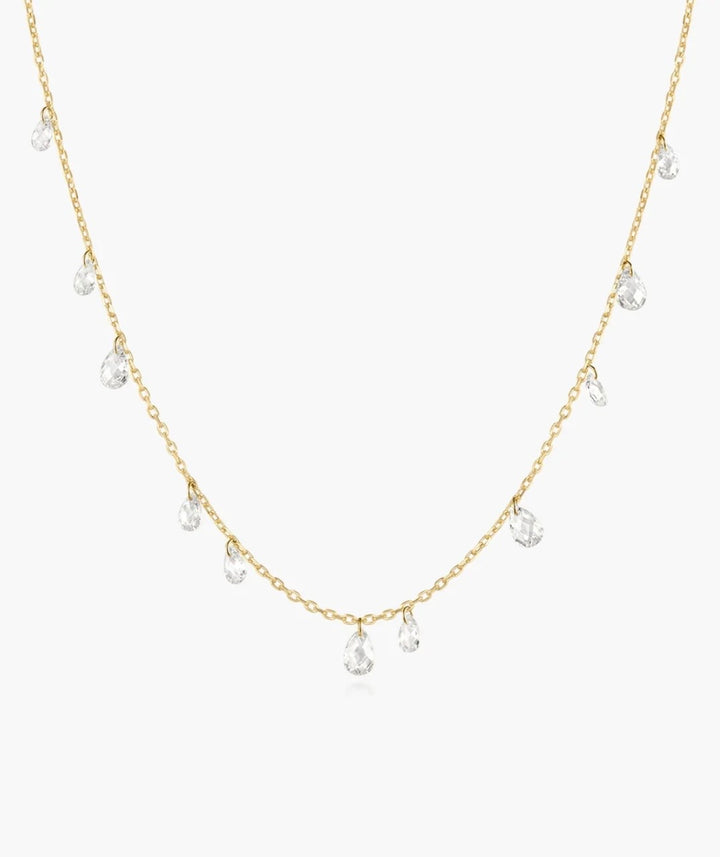 ANIA HAIE Gold Ethereal Teardrop Dangle Station 40.5-45.5cm Necklace  N078-01G