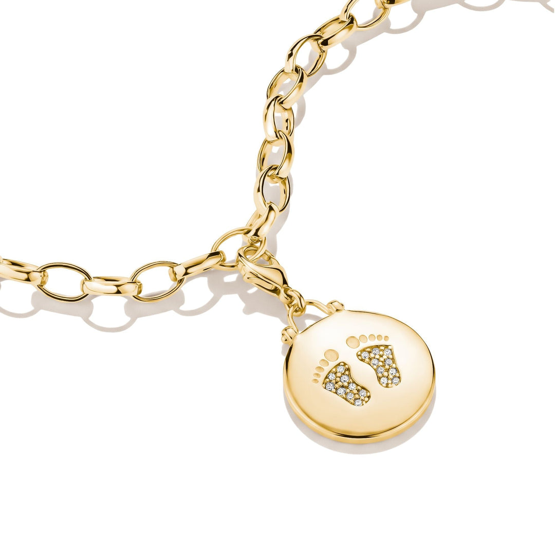 Thomas Sabo Gold-Plated Baby Feet Charm with White Zirconia CC1692MY