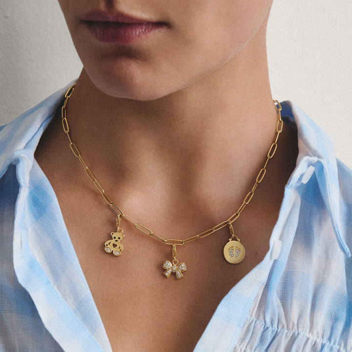Thomas Sabo Gold-Plated Baby Feet Charm with White Zirconia CC1692MY