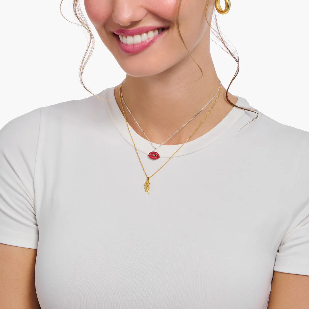 THOMAS SABO NECKLACE with Rose Pendant TKE2269Y