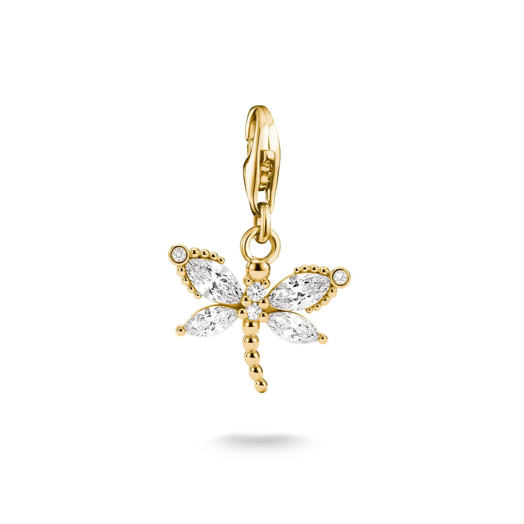 Thomas Sabo Gold-Plated Dragonfly Charm with White Zirconia CC1872MY