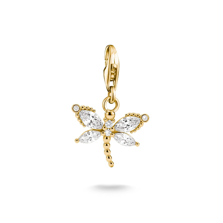 Thomas Sabo Gold-Plated Dragonfly Charm with White Zirconia CC1872MY