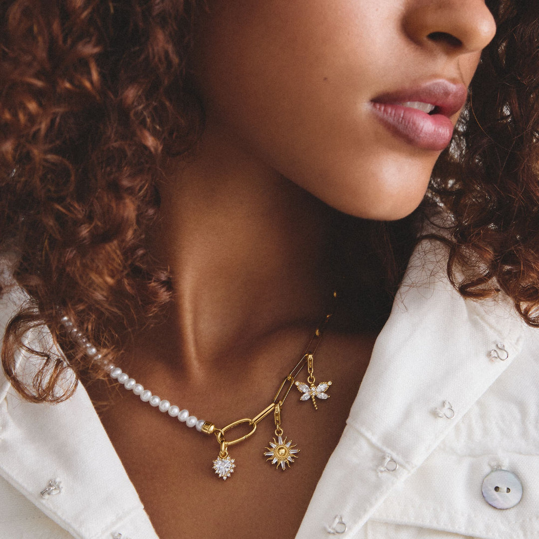 Thomas Sabo Gold-Plated Dragonfly Charm with White Zirconia CC1872MY
