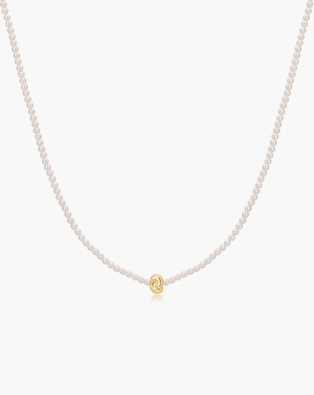 Ania Haie Gold Twist & Glass Pearl Beaded 35.5-43cm Necklace N077-01G