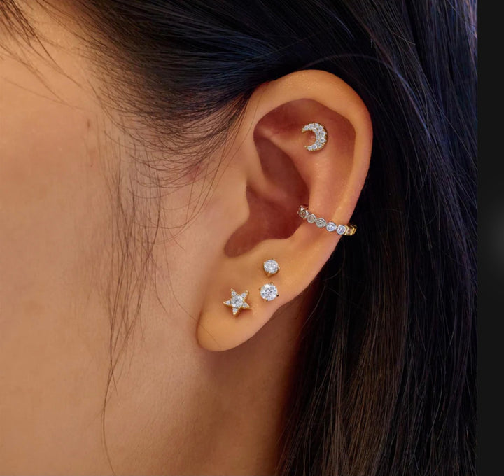 Ania Haie Gold Sparkle Round Barbell Single Earring E070-03G