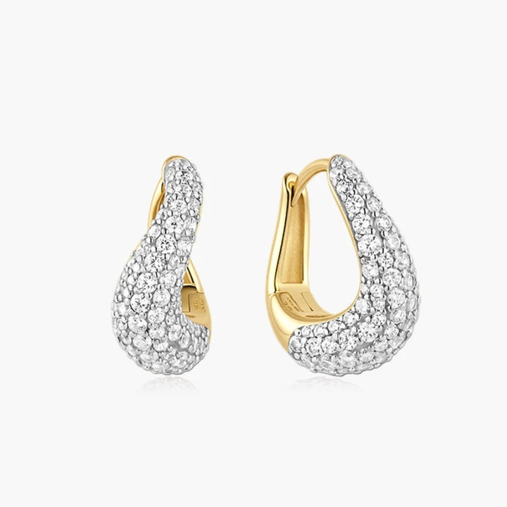 Ania Haie Gold Wave Huggie Hoop Earrings E079-11G