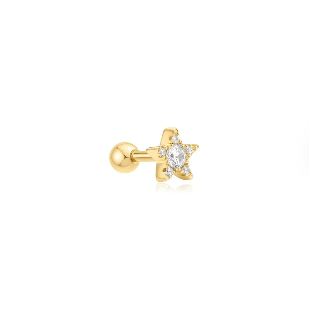Ania Haie Gold Five-Point Star Barbell Single Earring E070-11G