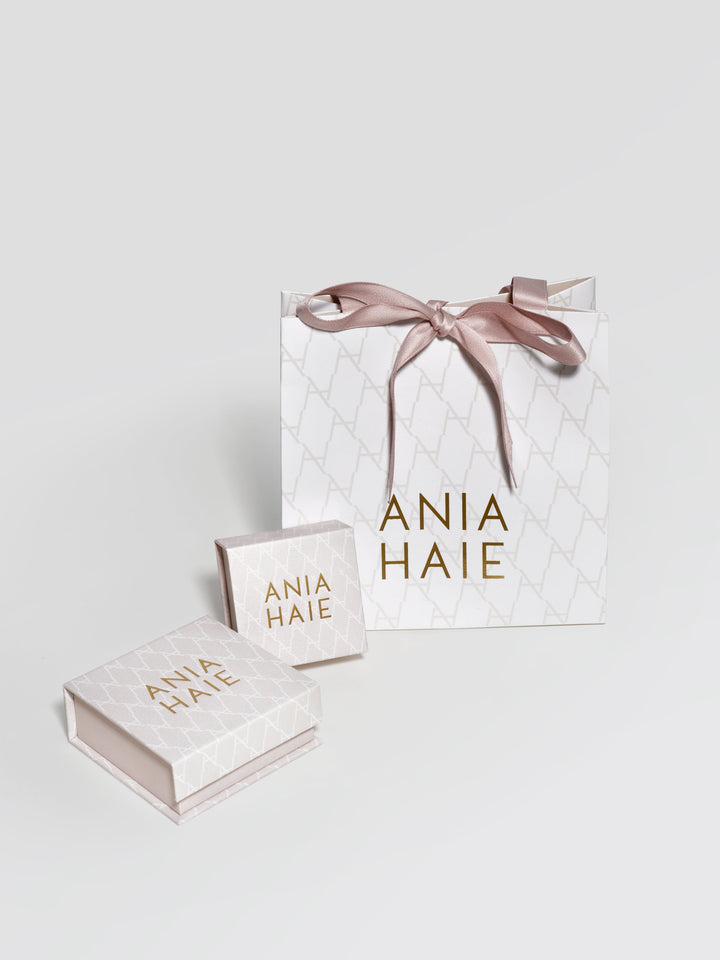 Ania Haie Silver Sparkling Shell Pearl Row Huggie Hoop Earrings E075-15H