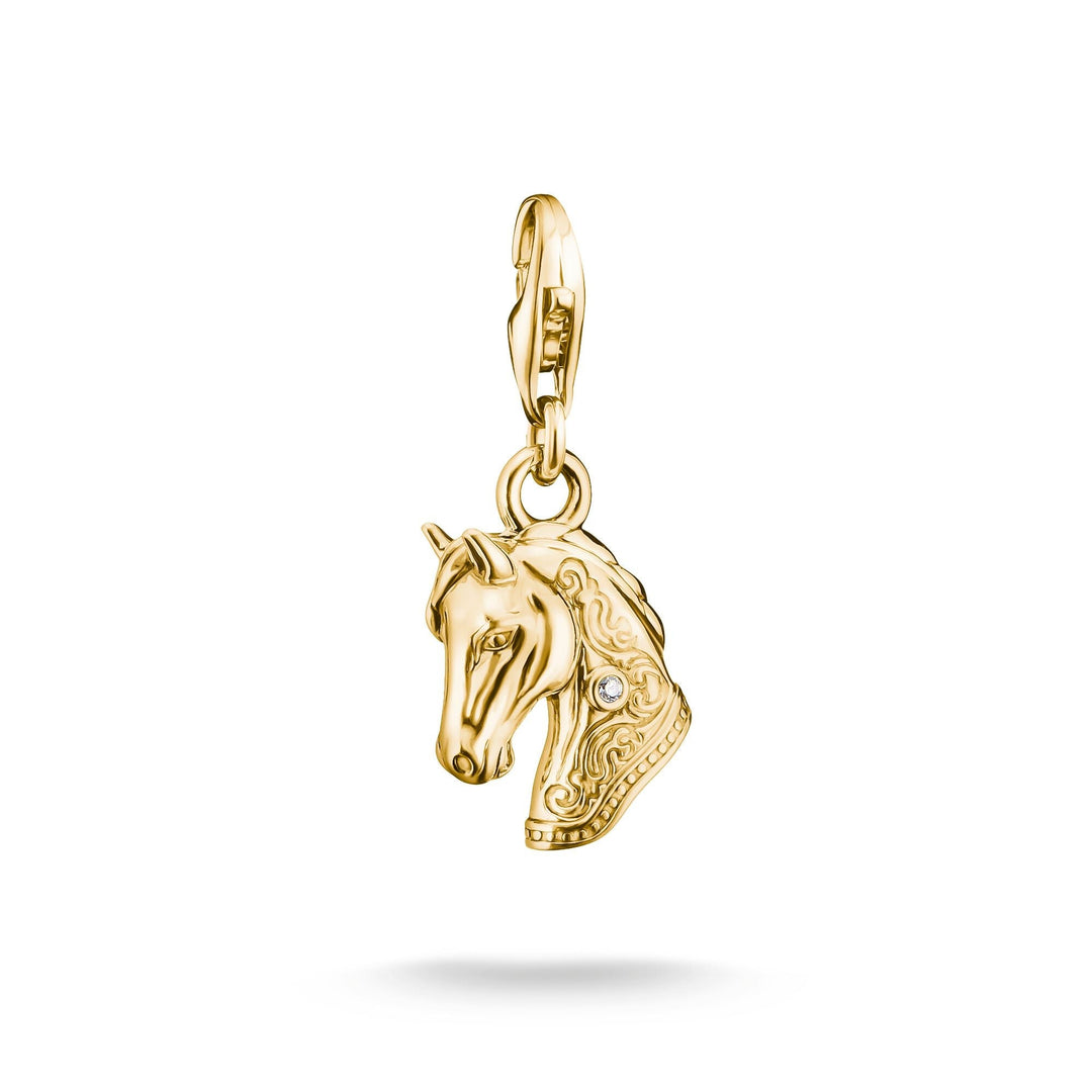 Thomas Sabo Gold-Plated Horse Head Charm with White Zirconia CC2233MY