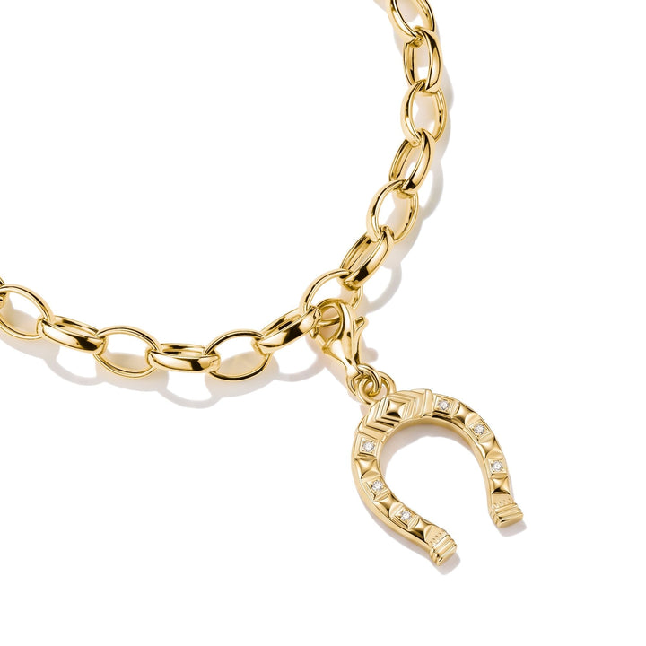 Thomas Sabo Gold-Plated Horseshoe Charm with White Zirconia CC2234MY