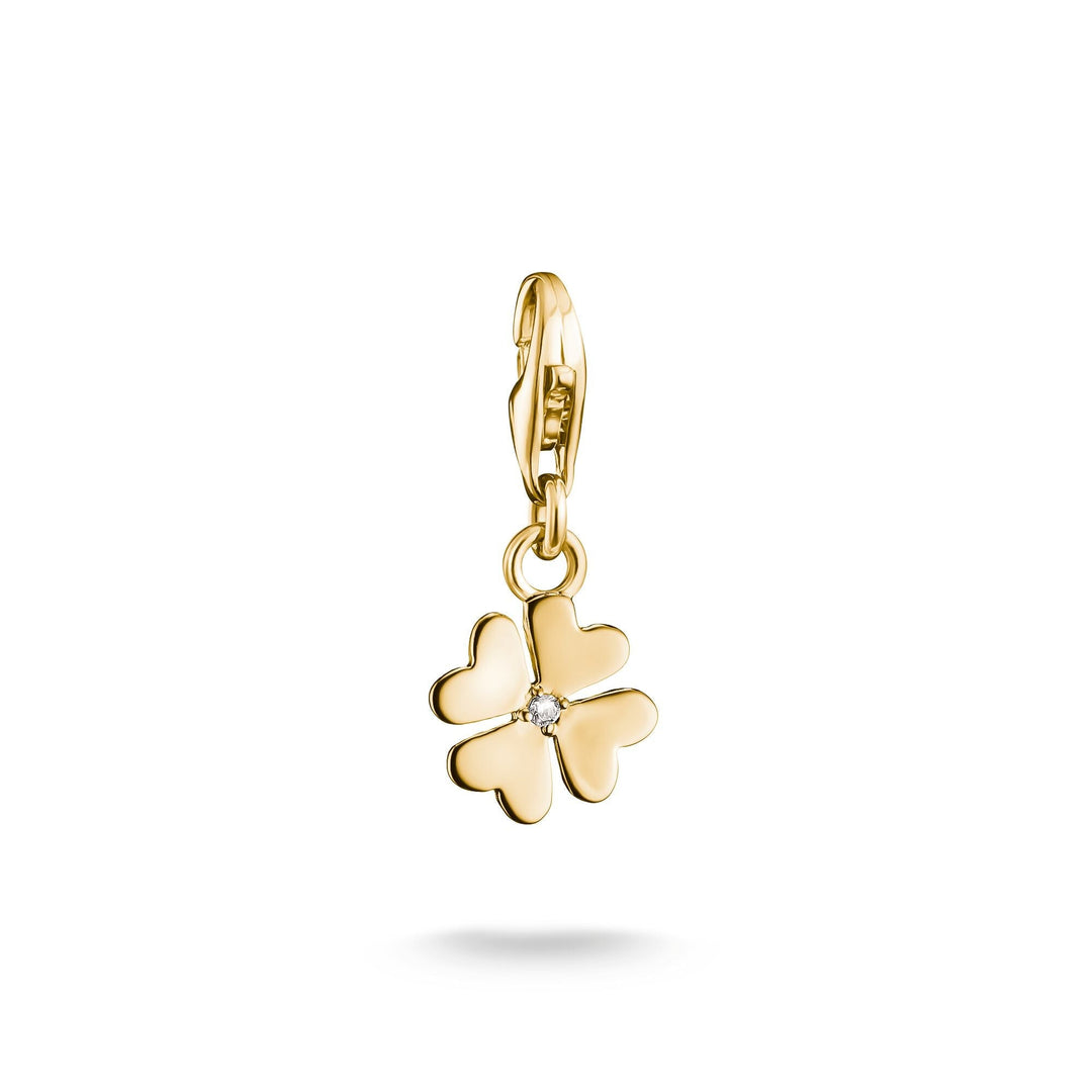 Thomas Sabo Gold-Plated Four-Leaf Clover Charm with Zirconia Centre Stone CC2248MY