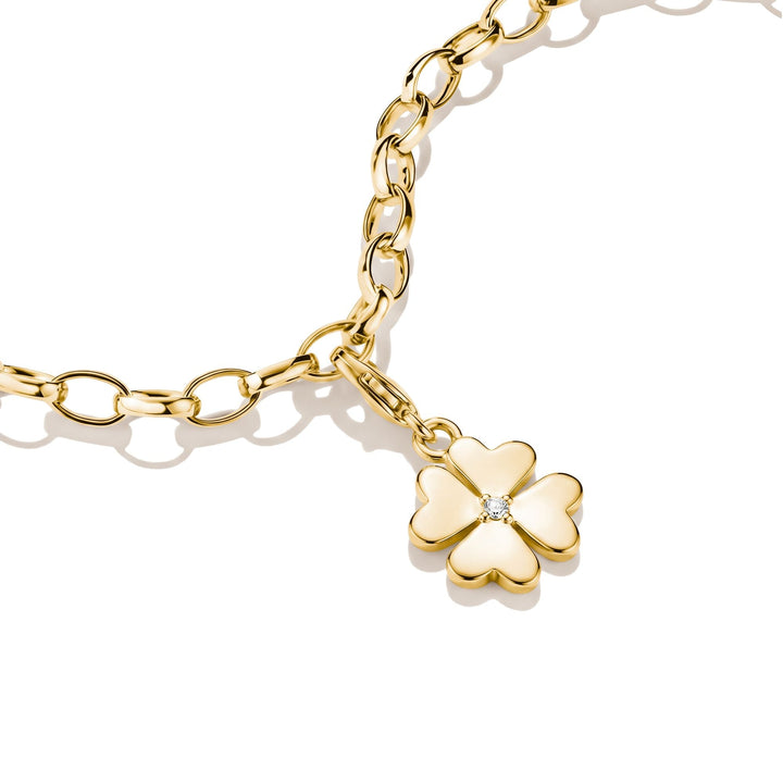 Thomas Sabo Gold-Plated Four-Leaf Clover Charm with Zirconia Centre Stone CC2248MY