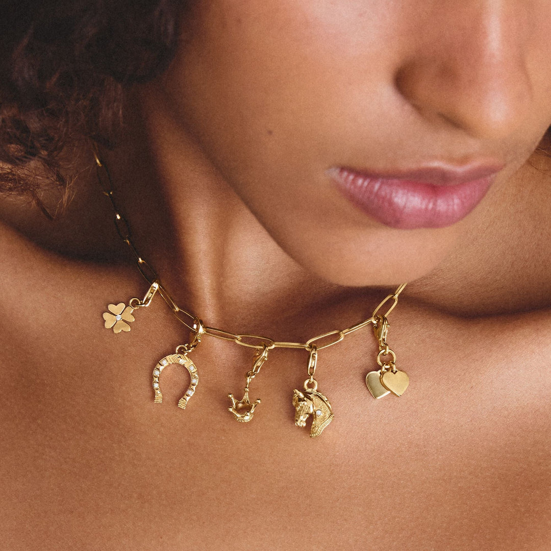 Thomas Sabo Gold-Plated Four-Leaf Clover Charm with Zirconia Centre Stone CC2248MY