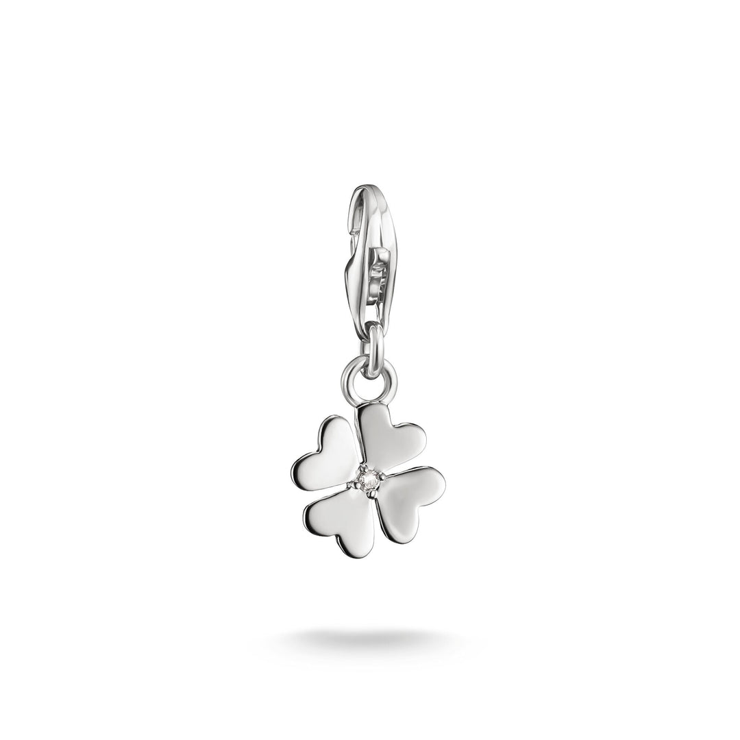 Thomas Sabo Silver-Plated Four-Leaf Clover Charm with Zirconia Centre Stone CC2248M