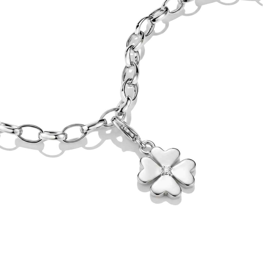 Thomas Sabo Silver-Plated Four-Leaf Clover Charm with Zirconia Centre Stone CC2248M