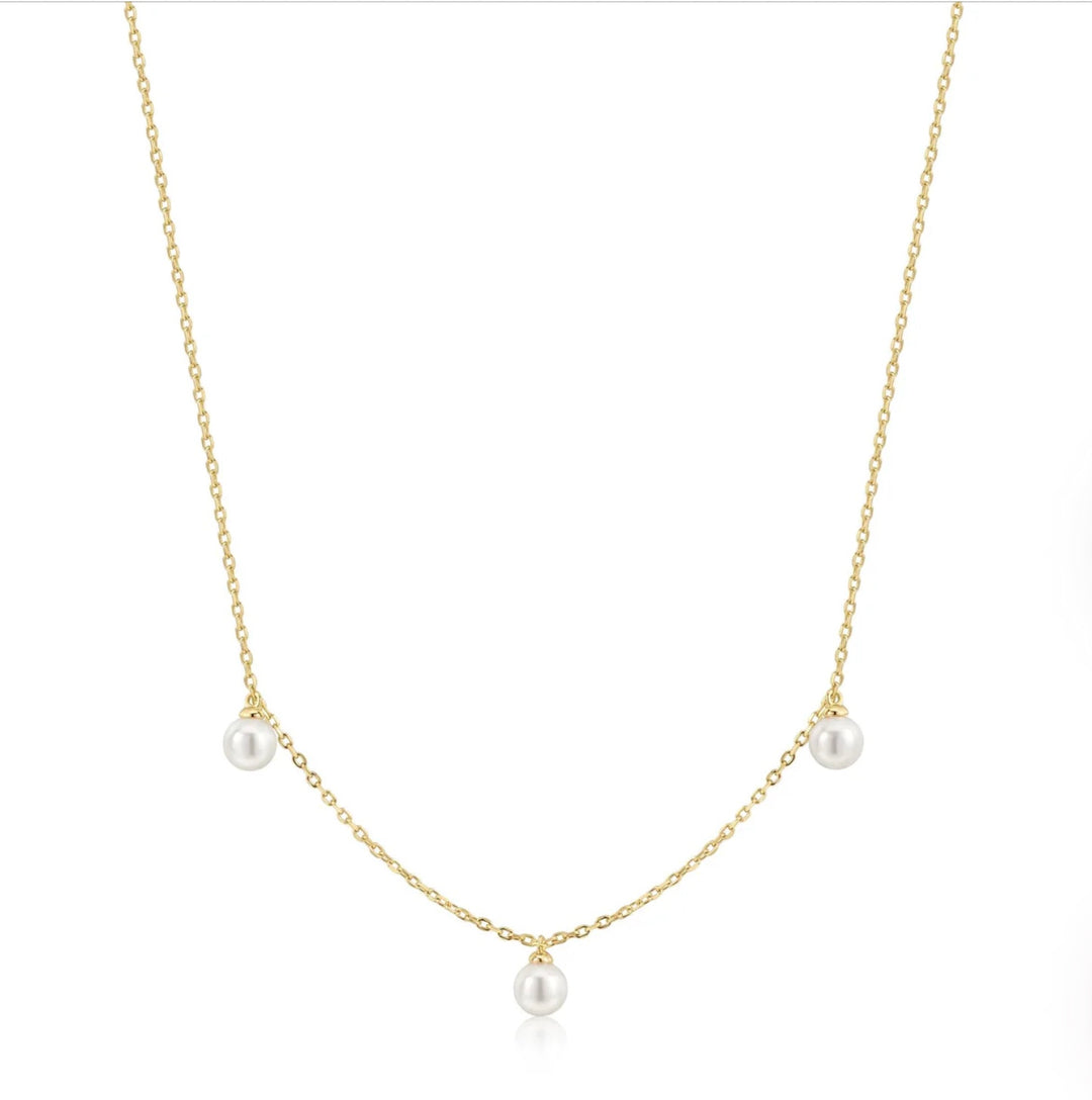 Ania Haie Triple Shell Pearl Station Necklace N071-04G