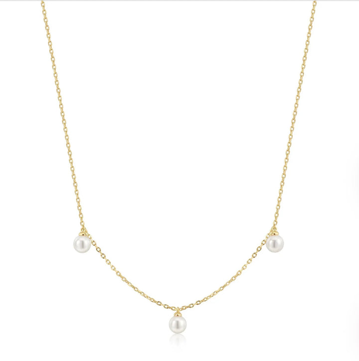 Ania Haie Triple Shell Pearl Station Necklace N071-04G