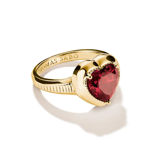 THOMAS SABO Ring with Red Heart Zirconia Stone Gold TR2524REY