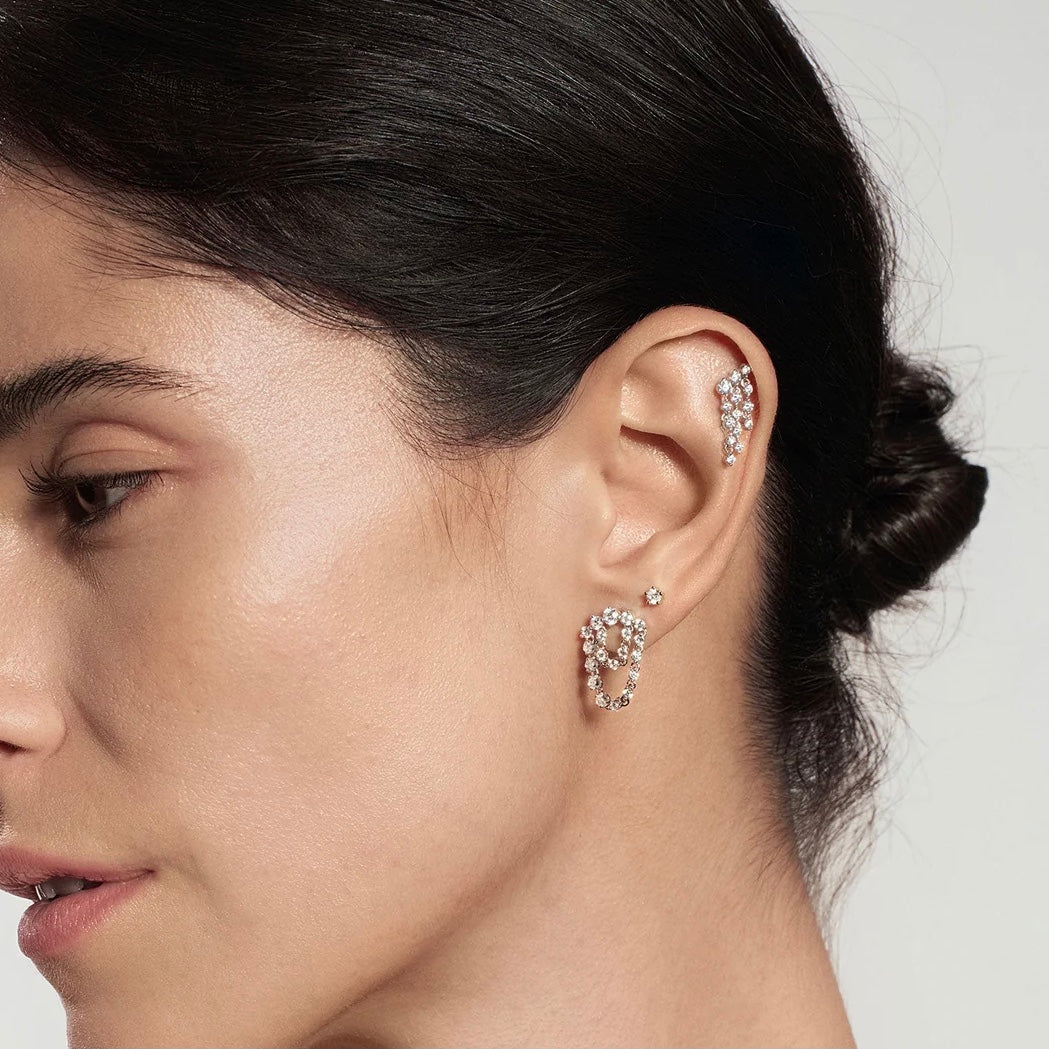 Ania Haie Silver Triple Fringe Barbell Earring E079-05H