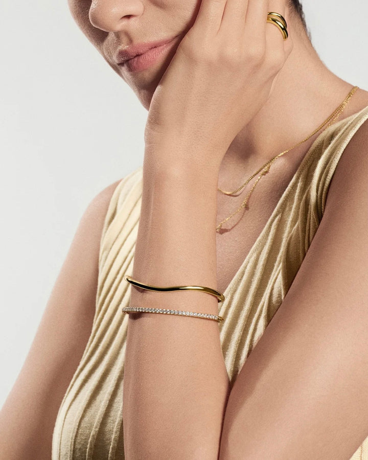 Ania Haie Gold Pavé Tennis Bangle B079-02G