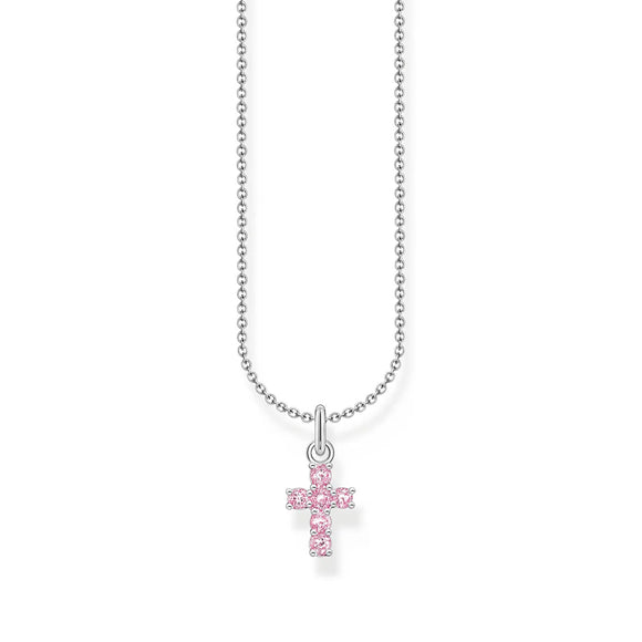 THOMAS SABO NECKLACE with Cross Pendant with Pink Zirconia TKE2226