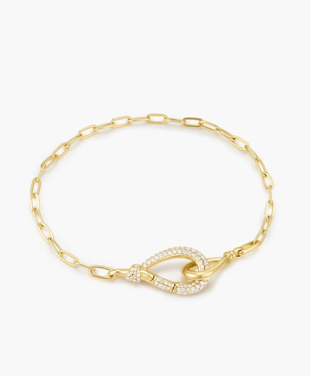 Ania Haie Gold Interlocked Pavé & Polished Knot 17.8mm Bracelet B077-03G