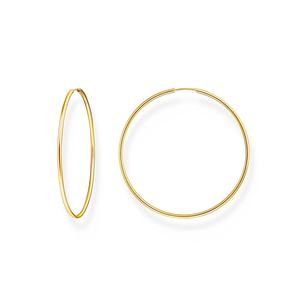 THOMAS SABO HOOP EARRINGS Large Gold Plated TCR729Y