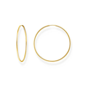 THOMAS SABO HOOP EARRINGS Large Gold Plated TCR729Y