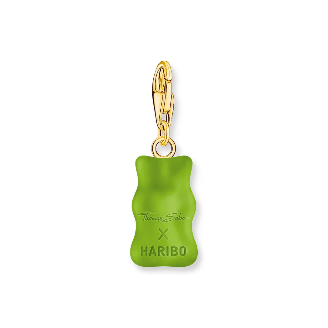 THOMAS SABO Gold-plated Charm Pendant Apple Green Gold Bear CC2192