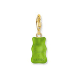 THOMAS SABO Gold-plated Charm Pendant Apple Green Gold Bear CC2192