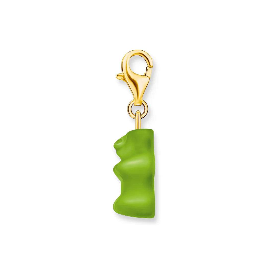 THOMAS SABO Gold-plated Charm Pendant Apple Green Gold Bear CC2192