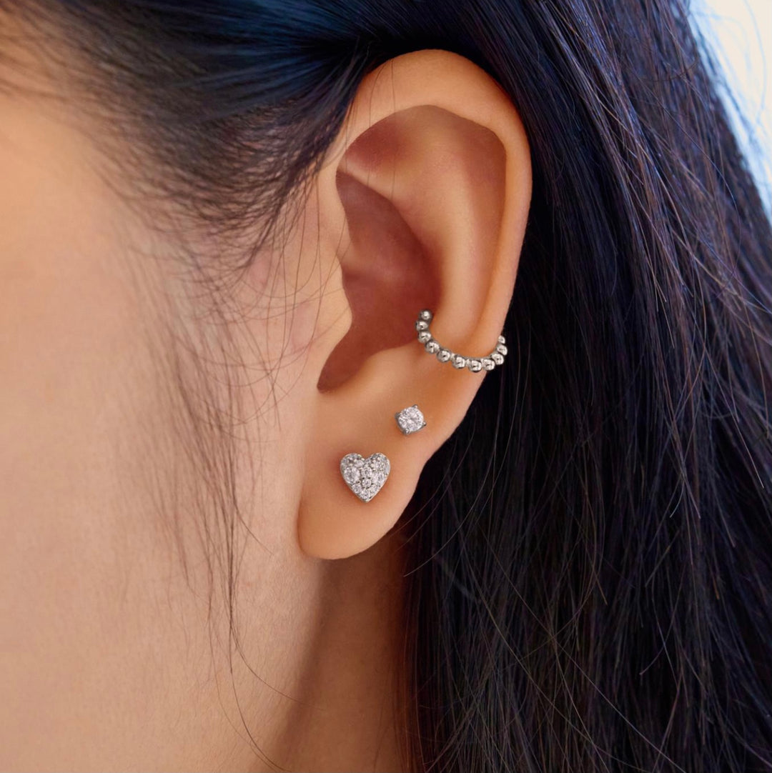 Ania Haie Silver Heart Stud Earrings E074-01H