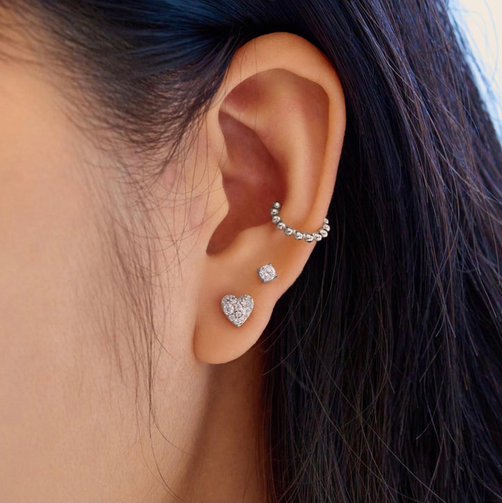 Ania Haie Silver Heart Stud Earrings E074-01H