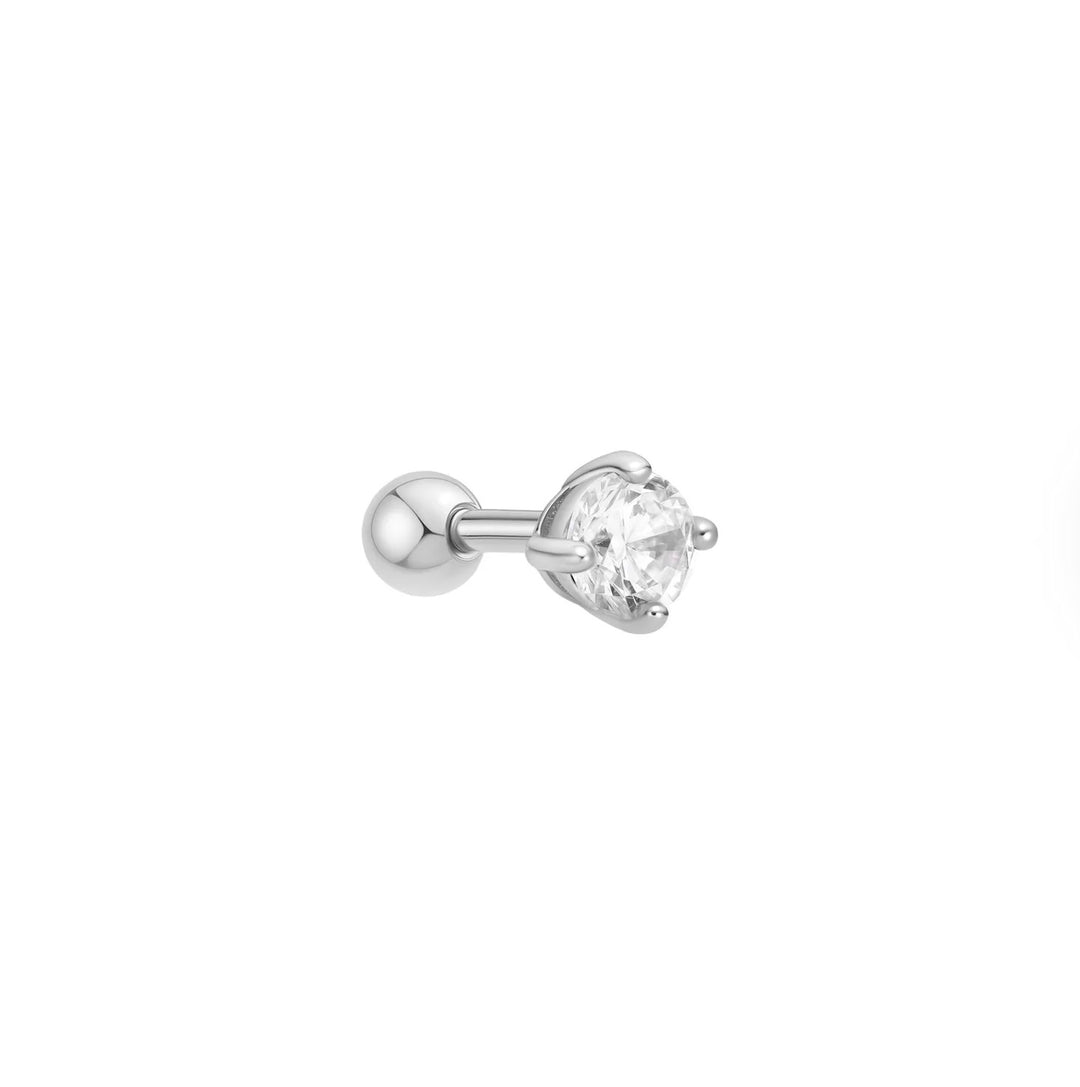 Ania Haie Silver Sparkle Round Barbell Single Earring E070-03H