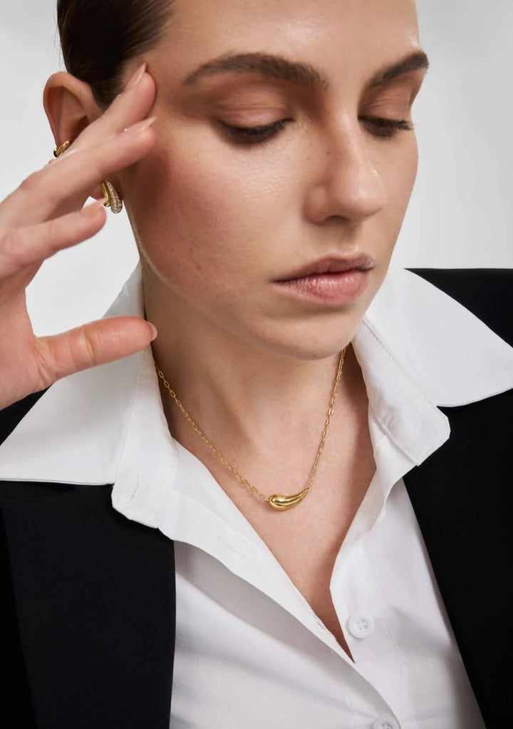 ANIA HAIE Gold Curved Teardrop 43cm Necklace N078-06G