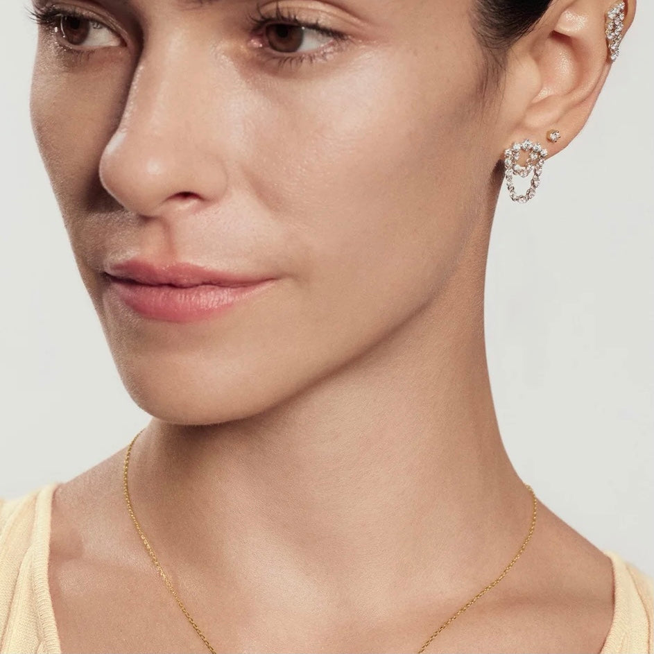Ania Haie Silver Triple Fringe Barbell Earring E079-05H