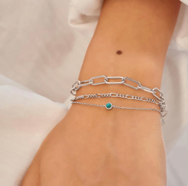 Ania Haie Silver Bezel-Set Lab-Created Turquoise Solitaire Bracelet B073-01H