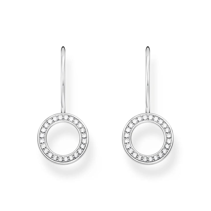 THOMAS SABO EARRINGS Circular-Shaped with White Zirconia - Silver TH2291