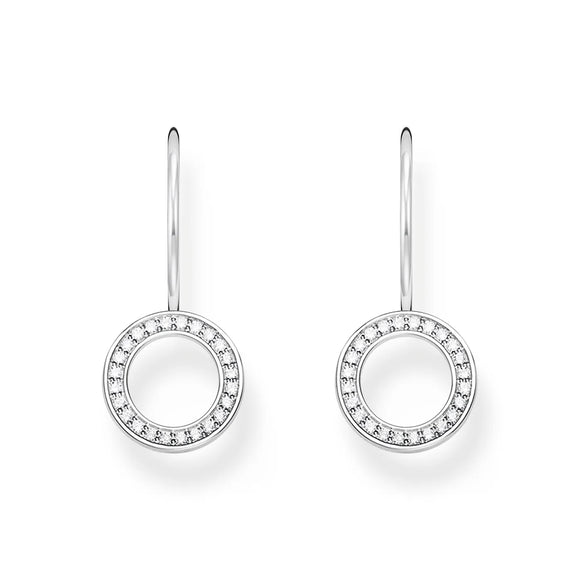 THOMAS SABO EARRINGS Circular-Shaped with White Zirconia - Silver TH2291