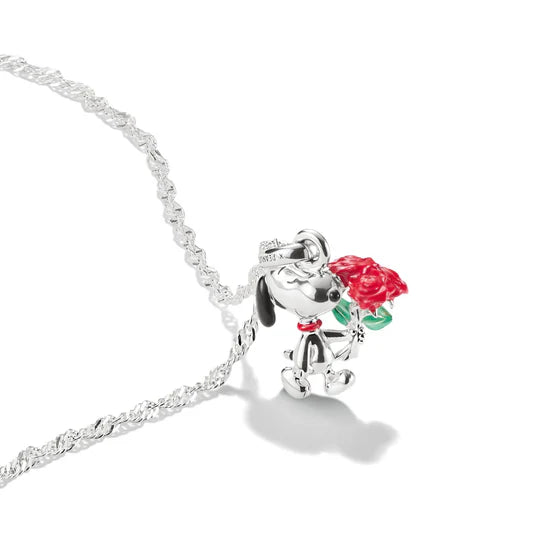 THOMAS SABO Snoopy With Rose Pendant Peanuts Necklace TKE2353