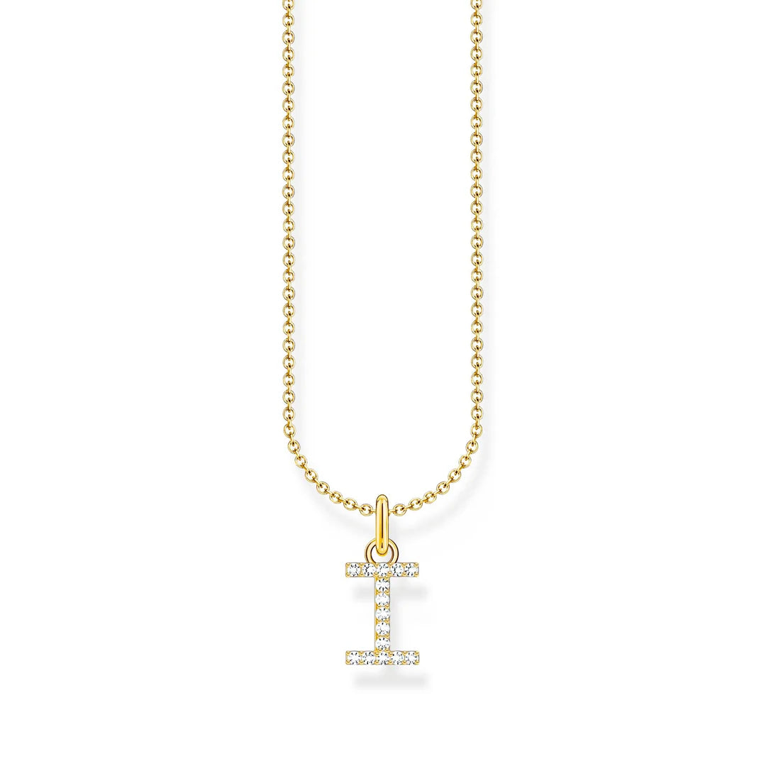 THOMAS SABO NECKLACE with Letter Pendant I and White Zirconia - GOLD TKE2248Y