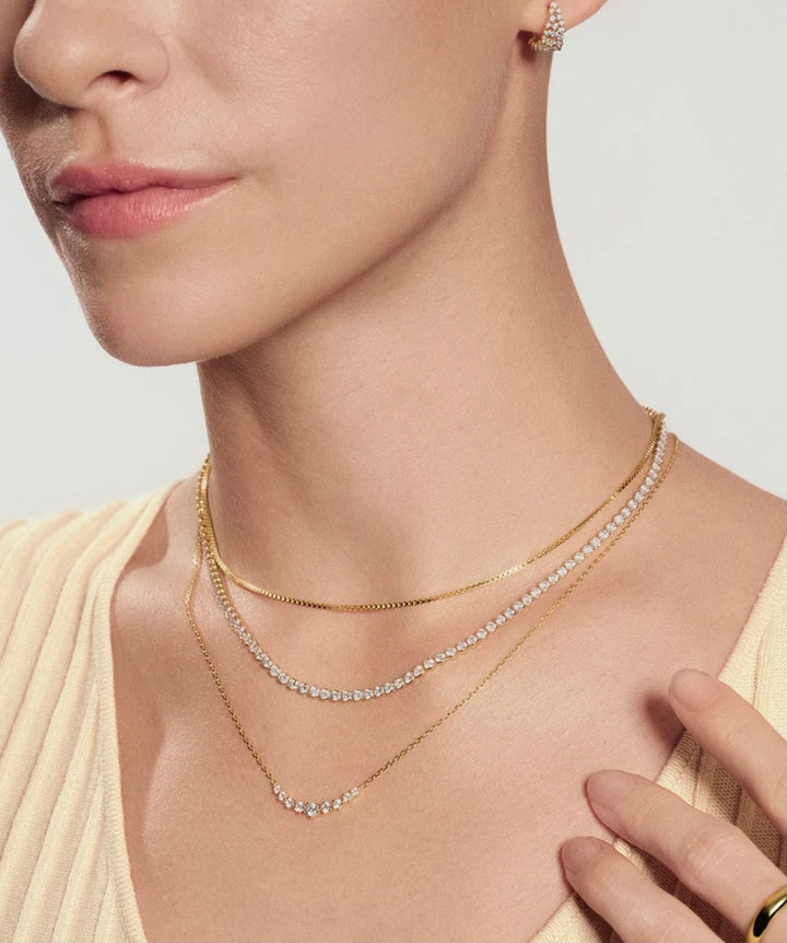 Ania Haie Gold Graduated Pavé Arc Necklace N079-02G